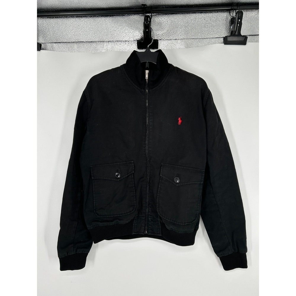 Polo Ralph Lauren‎ Bomber Jacket Workwear Medium Twill Cotton Canvas Full Zip Up